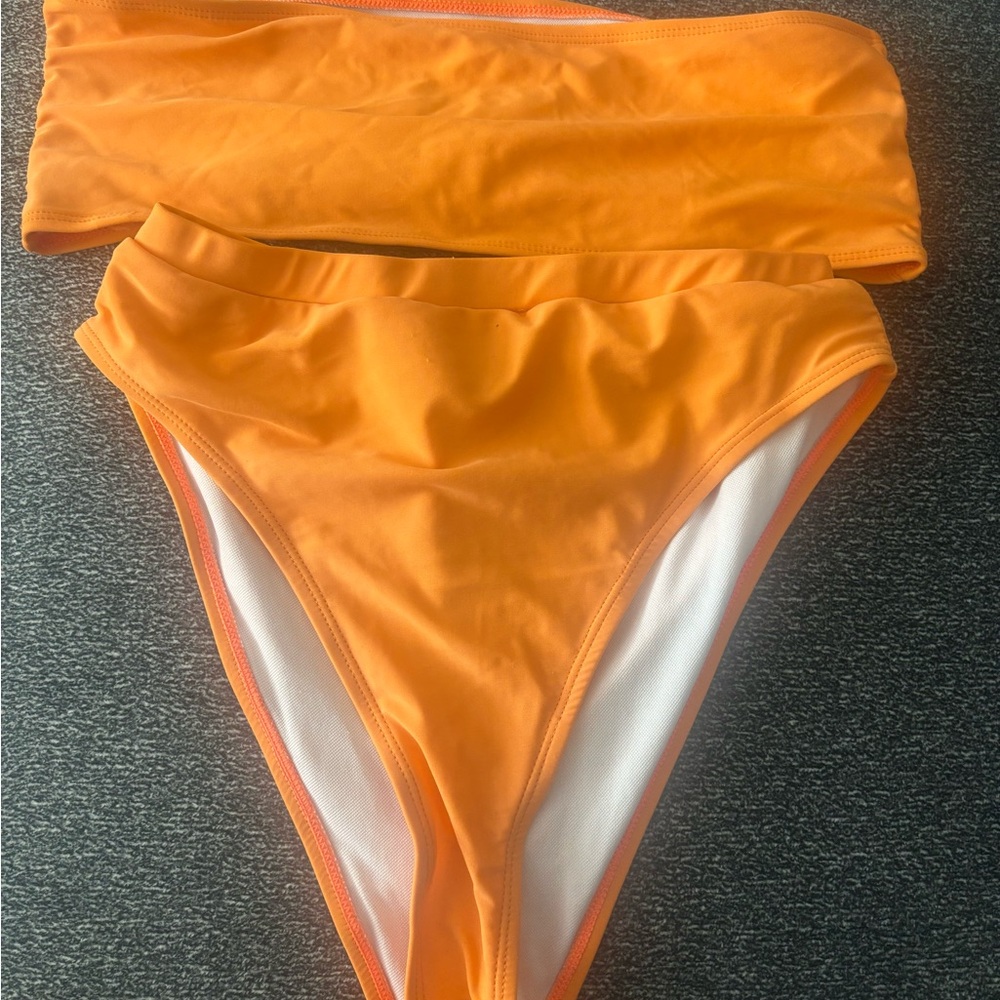 Orange Women's Bandeau Bikini Set